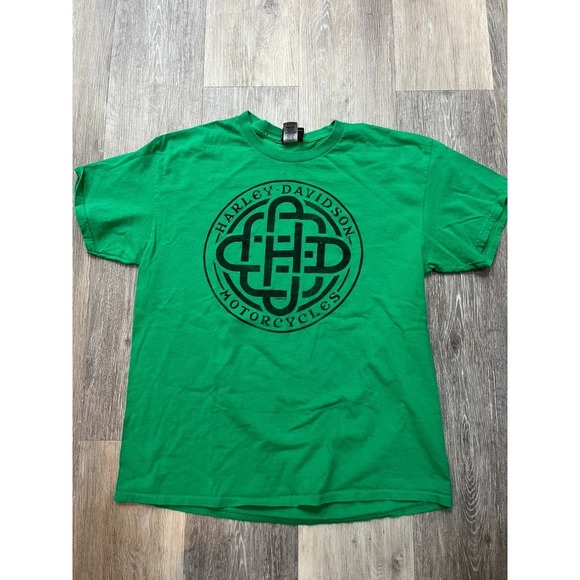 Harley-Davidson Other - Vintage Y2K Irish Themed Harley Davidson Motorcycle T Shirt Sz L Milwaukee